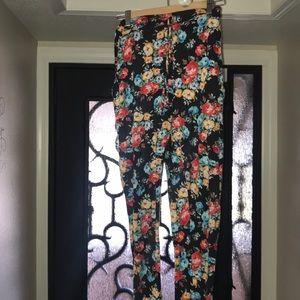 Low crotch floral pants